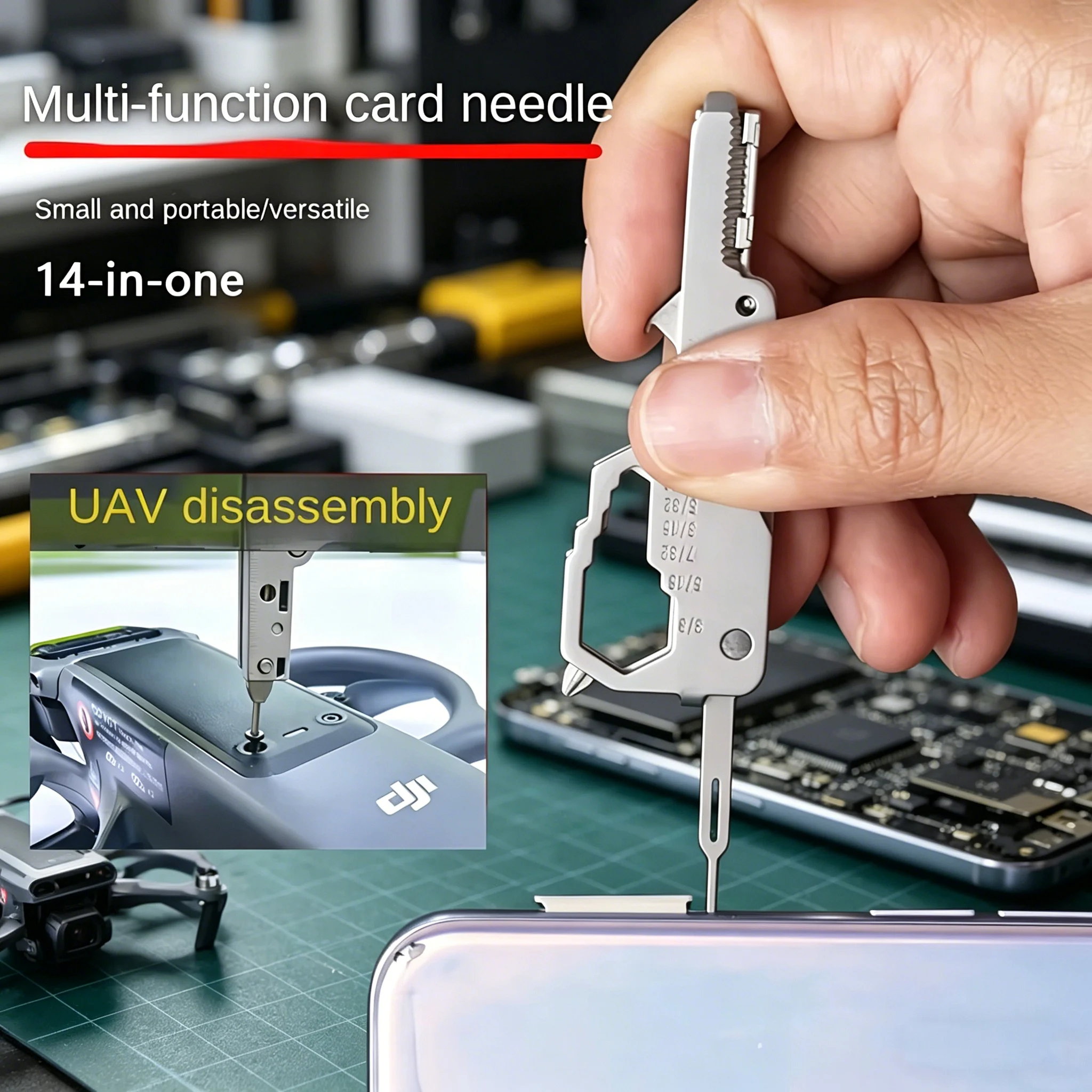 Tech Accessories Kit - Multi-Function Keychain EDC Tool -SIM Ejector,