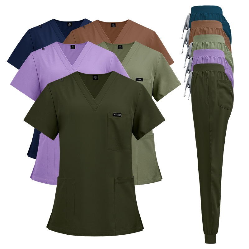 Vet Tech Accessories - Unisex Short-Sleeved Surgical Scrub Set, Skin