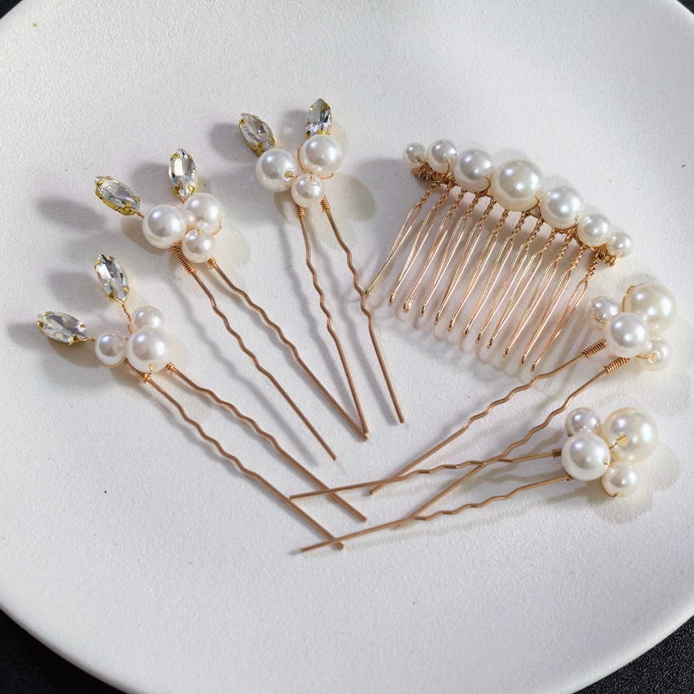 Tech Accessories Women - Pearl Crystal Hair Pins Comb Set