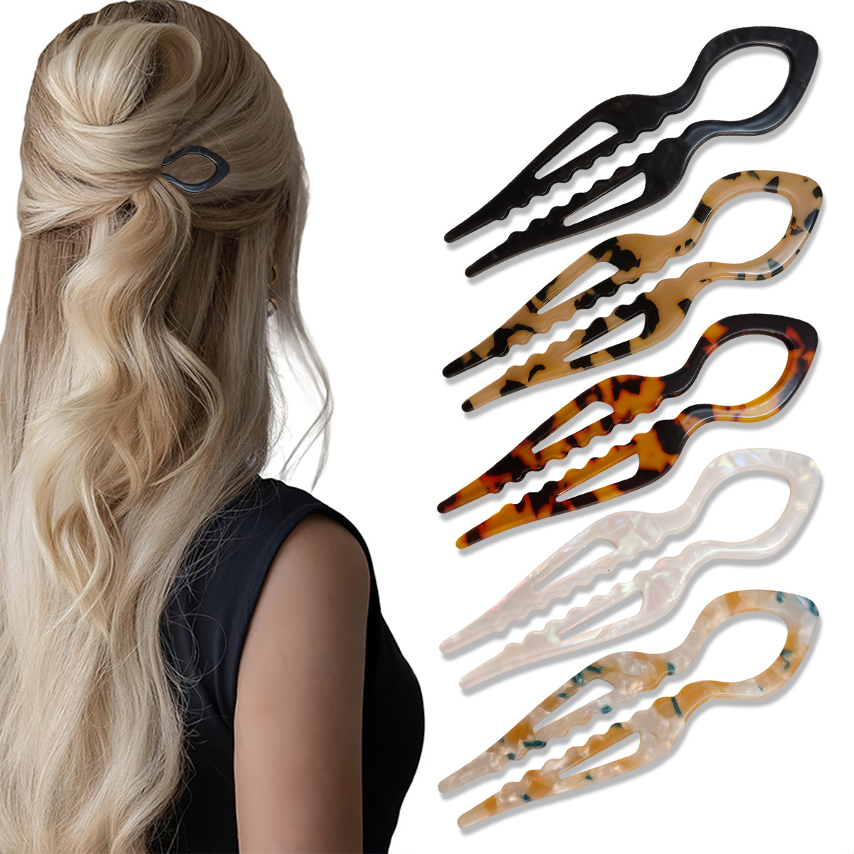U-Shaped Hair Sticks Tortoises - Tech Accessories Women review and price